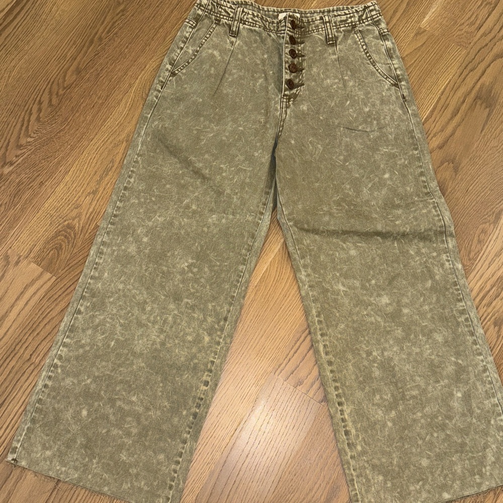 Easel Mineral Wash Wide Leg Pants NWT